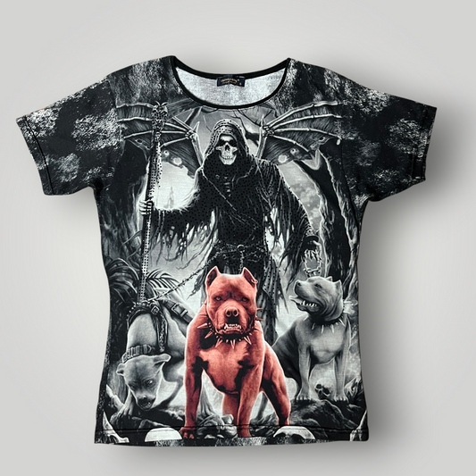 Death Y2K All Over Print Graphic T-Shirt