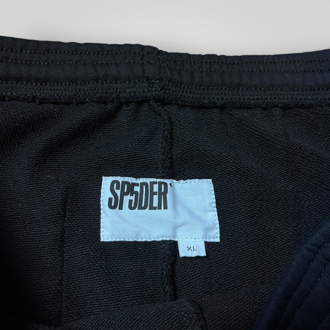 Sp5der "I ❤️ Sp5der" Souvenir SP5 Y2K Heavy Cotton Graphic Black Sweatpants