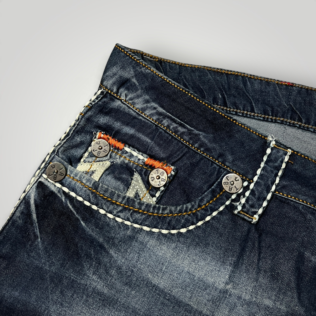 True Religion Vintage 2000's Y2K "Bobby" Denim Shorts