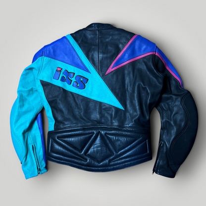 IXS Vaporwave Cafe Racing 1980's Vintage Moto Leather Biker Jacket