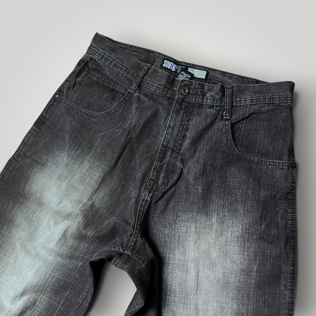 Southpole Vintage 2000's Y2K Hip-Hop Baggy Black Wash Brown Jeans