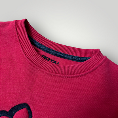 Royal Ultra Heavy Cotton Embroidered Y2K Hip-Hop Boxy Sweatshirt Crewneck