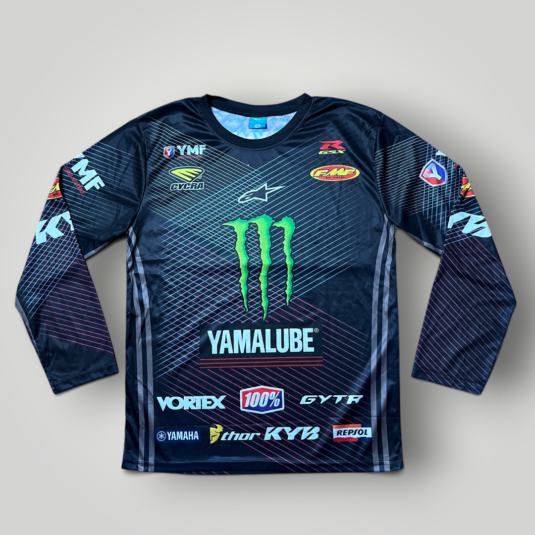 Monster x Alpinestars Vintage 2010's Motocross Y2K Graphic Long Sleeve Shirt