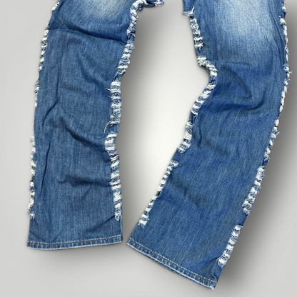 Kabeen Vintage 2000's Y2K Distressed Stacked Fit Heavy Cotton Jeans