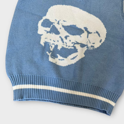 Y2K Graphic Skull Sleevless Sweater
