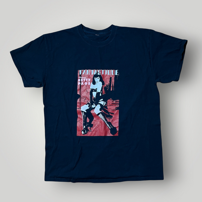 Bettie Page "FANTASTIQUE" Vintage 2000's Heavy Cotton Graphic Punk Rock Gothic T-Shirt !RARE!