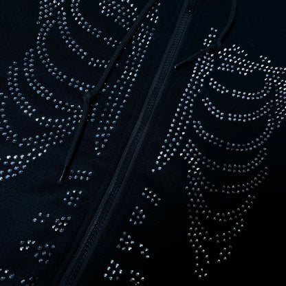 Shein Y2K Rhinestone Zip-Up Hoodie (Дамско)