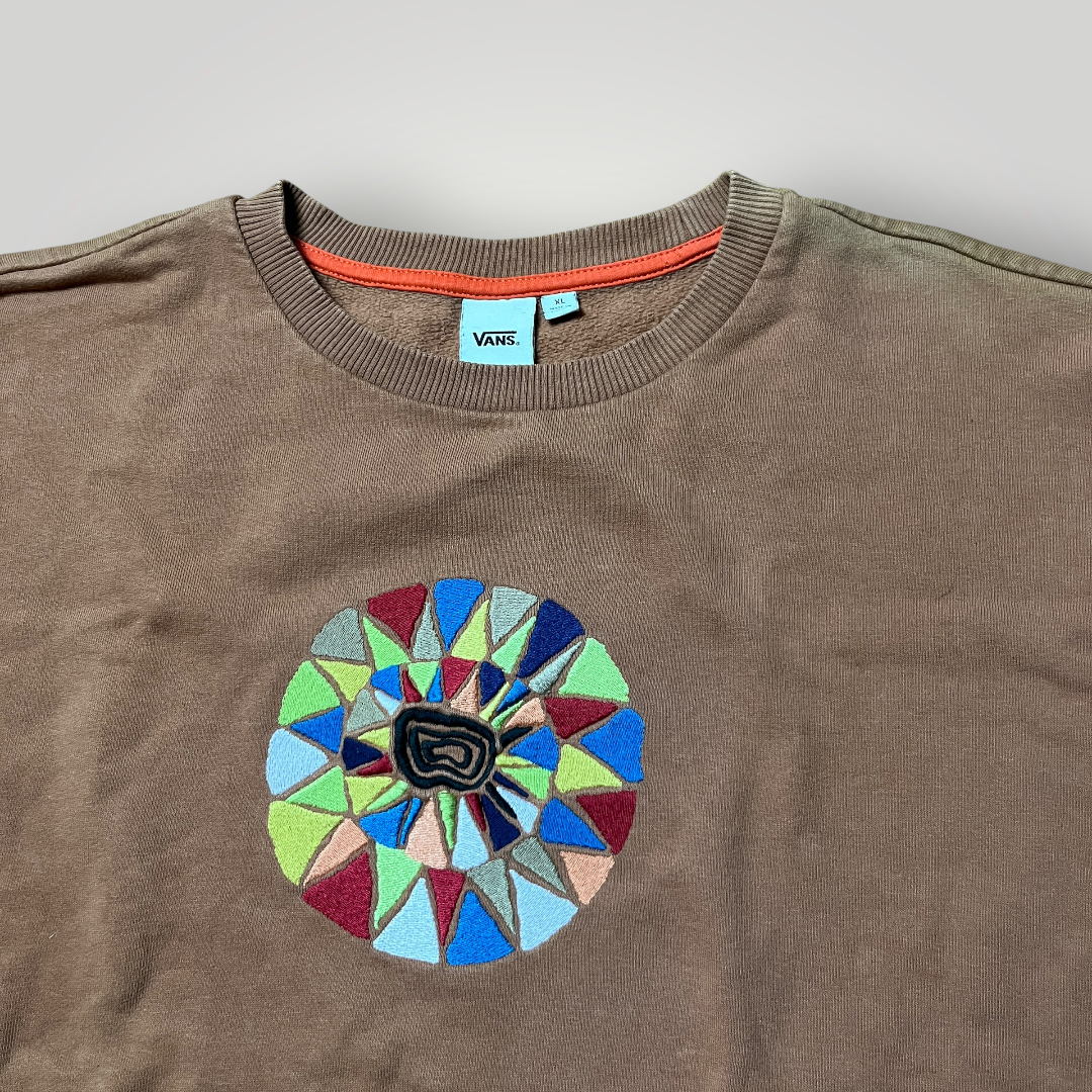 Vans Embroidered Graphic Spellout Sweatshirt Crewneck (Дамско)