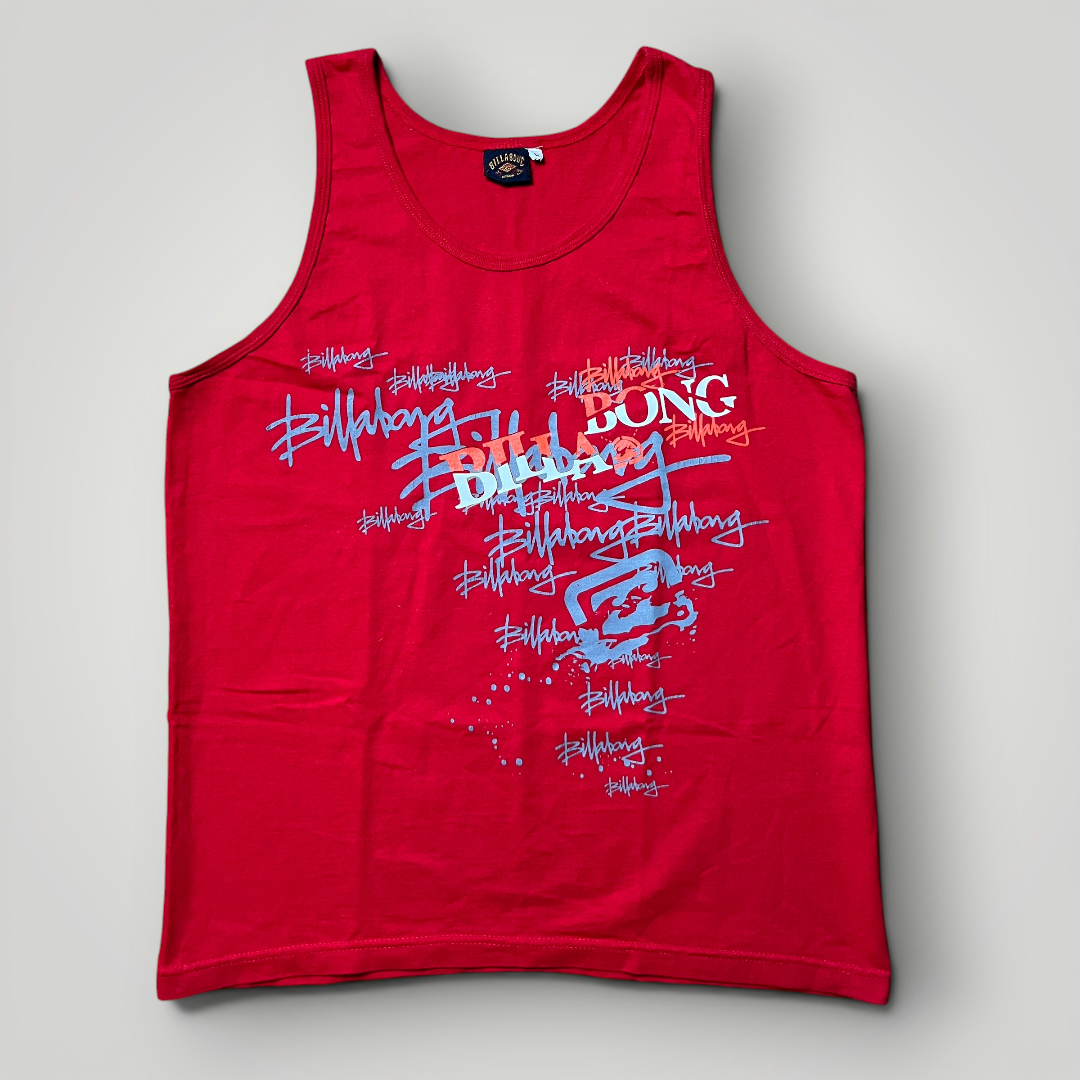 Billabong Vintage 2000's Y2K Graffiti Heavy Cotton Graphic Skater Tank Top