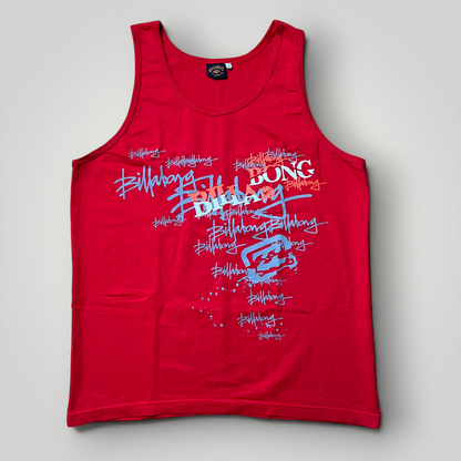 Billabong Vintage 2000's Y2K Graffiti Heavy Cotton Graphic Skater Tank Top