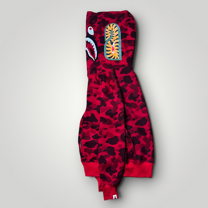 BAPE (A Bathing Ape) Color Camo Red Shark Full-Zip Hoodie (Replica)