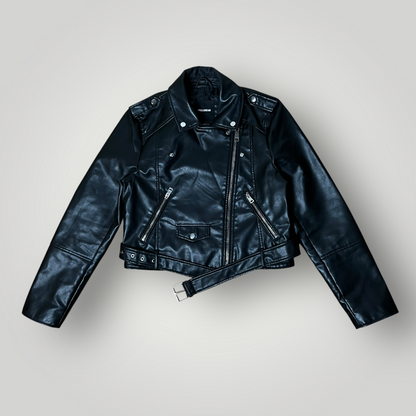 PULL&BEAR Y2K Leather Biker Cropped Jacket (Дамско)