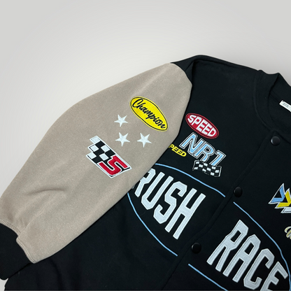 Stradivarius STR Vintage Style Nascar Rushrace Oversized Boxy 3/4 Sleeve Y2K Racing Jacket