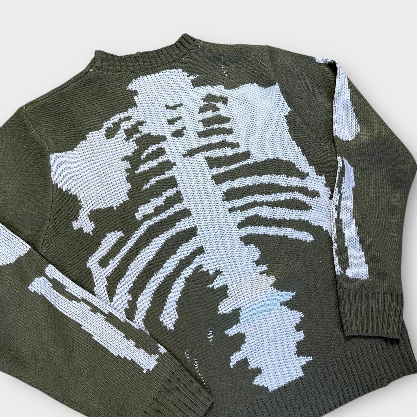 Skeleton Y2K Graphic Distressed Sweater
