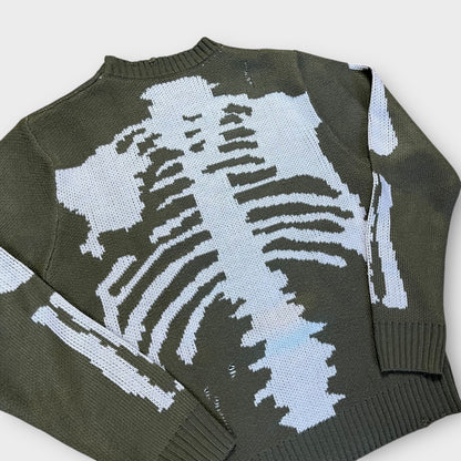 Skeleton Y2K Graphic Distressed Sweater