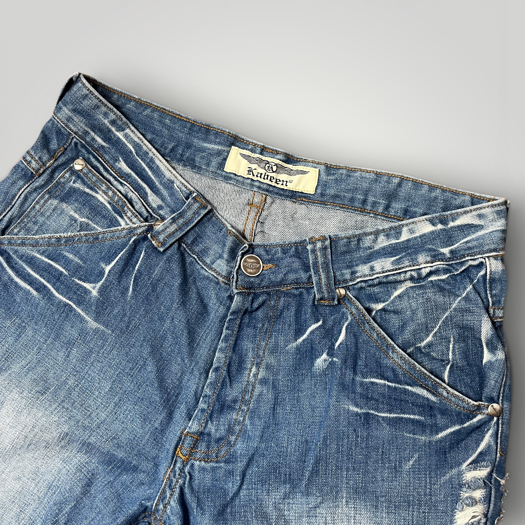 Kabeen Vintage 2000's Y2K Distressed Stacked Fit Heavy Cotton Jeans