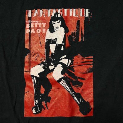 Bettie Page "FANTASTIQUE" Vintage 2000's Heavy Cotton Graphic Punk Rock Gothic T-Shirt !RARE!