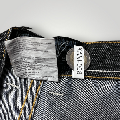 Karl Kani Vintage 2000's "Double Pocket" Wave Stitch Heavy Cotton Y2K Hip-Hop Denim Jorts