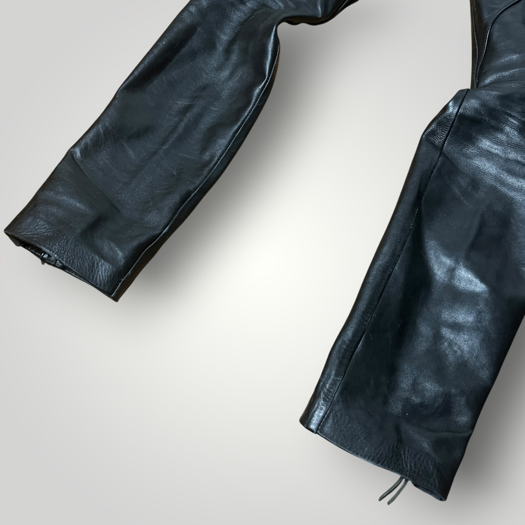 RoB Amsterdam "Hipster" Biker Full Grain Leather Jeans Vintage 2000's Y2K Gothic Punk Pants