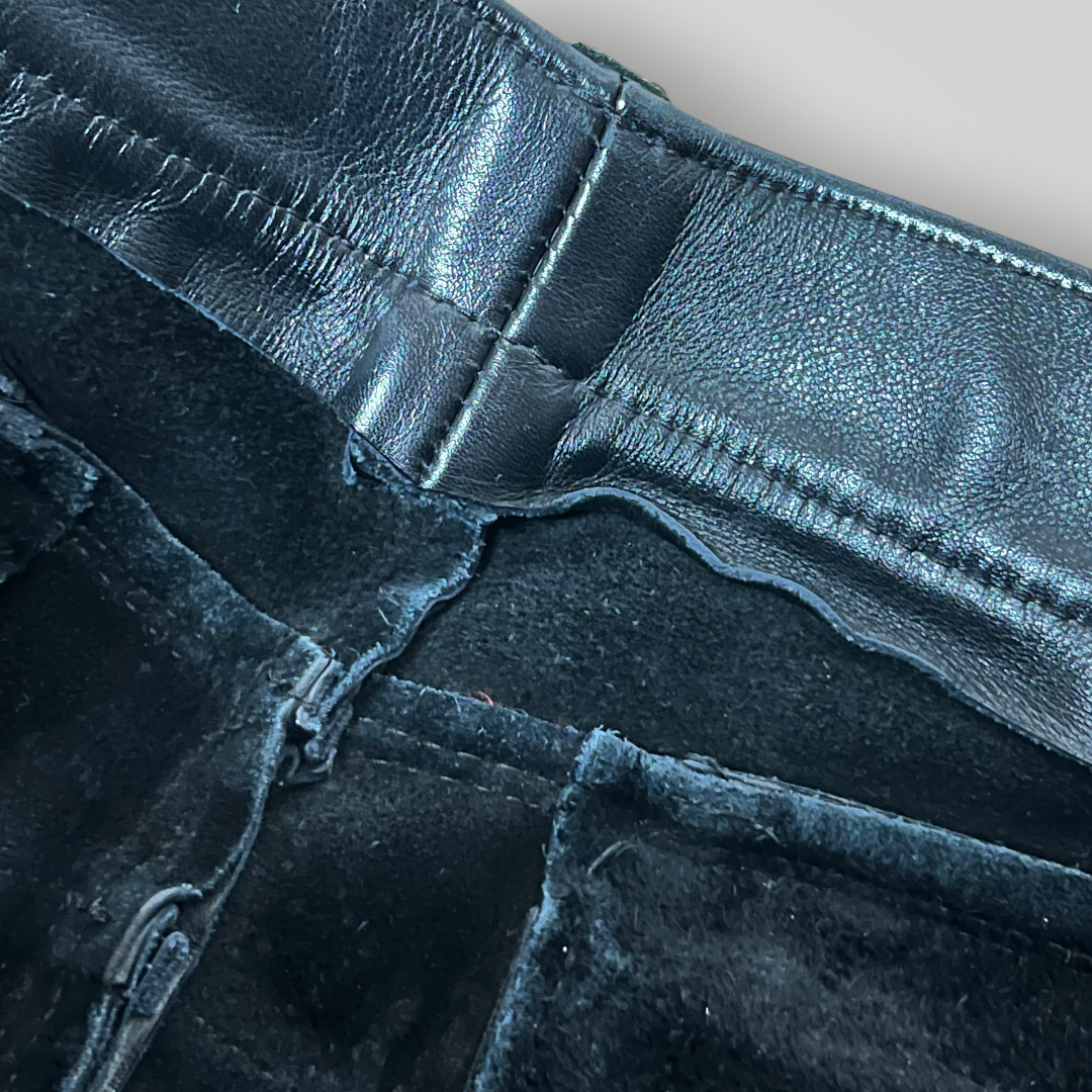 RoB Amsterdam "Hipster" Biker Full Grain Leather Jeans Vintage 2000's Y2K Gothic Punk Pants