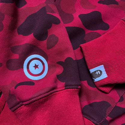BAPE (A Bathing Ape) Color Camo Red Shark Full-Zip Hoodie (Replica)