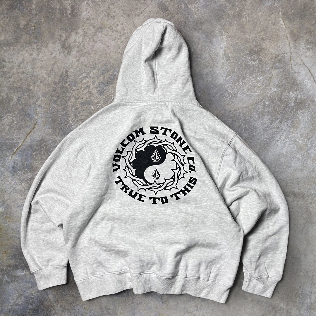 Volcom "Watanie" Heavy Cotton Boxy Y2K Skater Graphic Hoodie