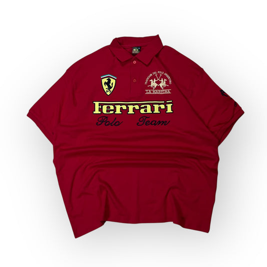 Ferrari x La Martina Embroidered Racing Polo T-Shirt (REPLICA)