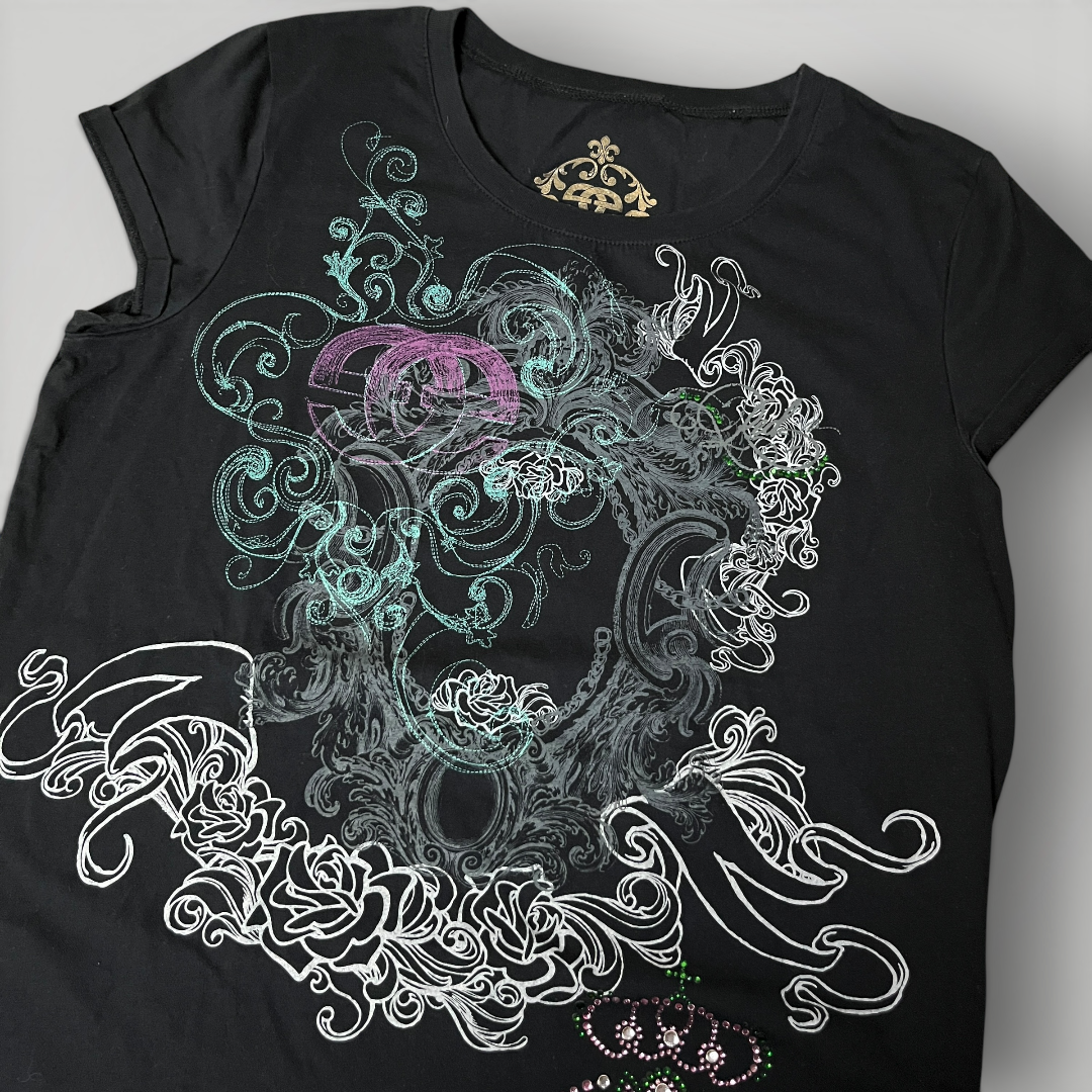 Marc Ecko Y2K Rhinestone Graphic T-Shirt (Дамско)