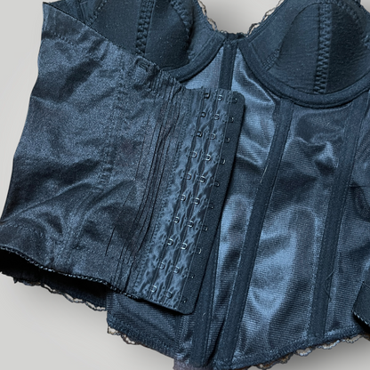 Kimikal Gothic Y2K Graphic Silver Skull Rhinestones Corset Top (Дамско)