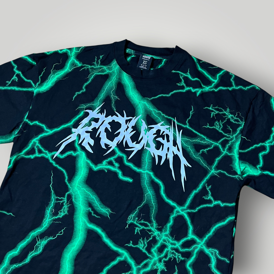 Black Squad "ROUGH" Y2K Heavy Cotton Graphic Boxy T-Shirt