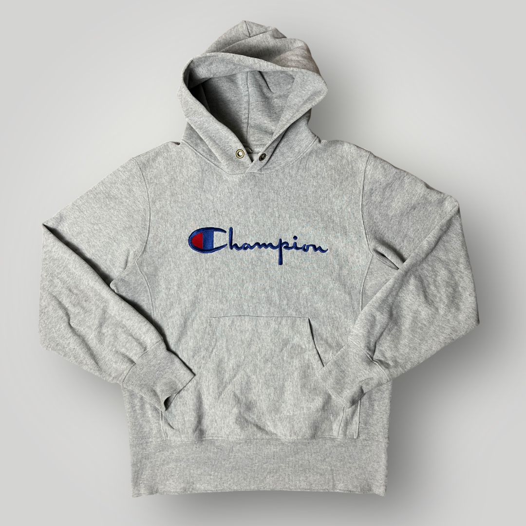 Champion Vintage "Reverse Weave Warm Up" Heavy Cotton Boxy Embroidered Hoodie (430GSM)