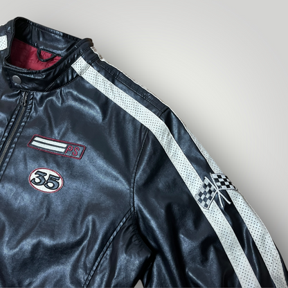 Enjoy Y2K Vintage Racing Leather Jacket