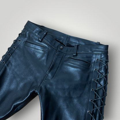 RoB Amsterdam "Hipster" Biker Full Grain Leather Jeans Vintage 2000's Y2K Gothic Punk Pants