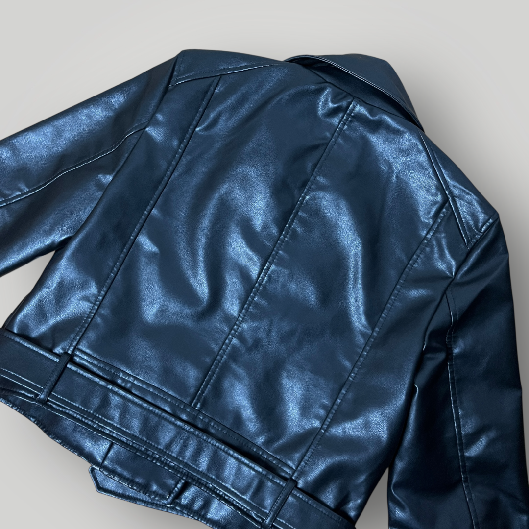 PULL&BEAR Y2K Leather Biker Cropped Jacket (Дамско)