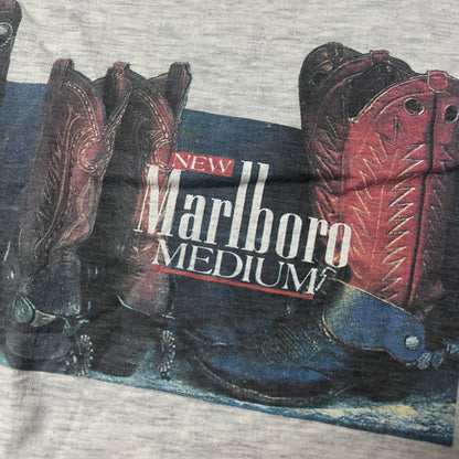 Marlboro Vintage 90's West Cowboy Boots Graphic Smoker T-Shirt !SINGLE STITCH!