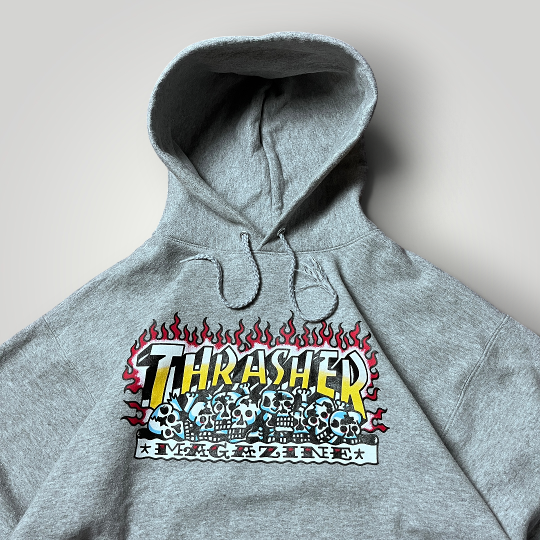 Thrasher "Krak Skulls" Tubular Knit Boxy Graphic Skater Hoodie