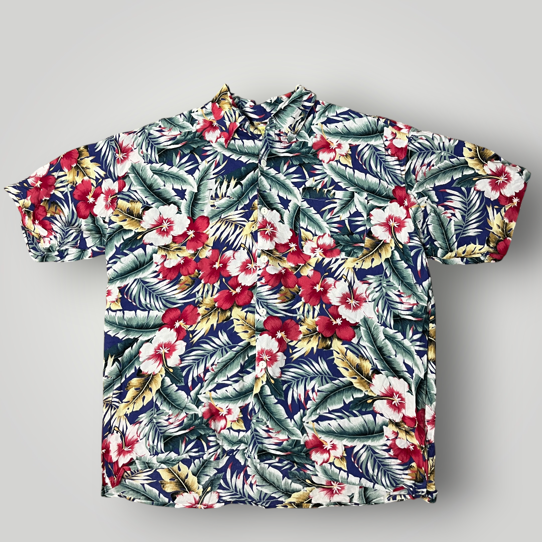 Floral Hawaiian Button Up Shirt