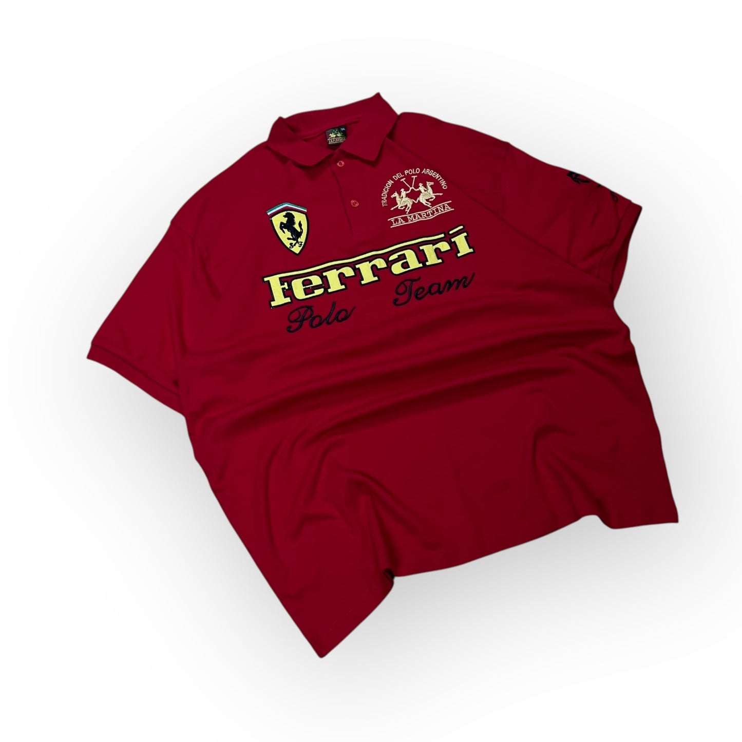 Ferrari x La Martina Embroidered Racing Polo T-Shirt (REPLICA)