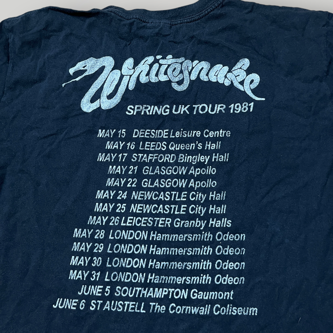 Whitesnake Vintage 90's/00's "1981 Come an' Get it" Tour Tubular Knit Heavy Cotton Graphic T-Shirt