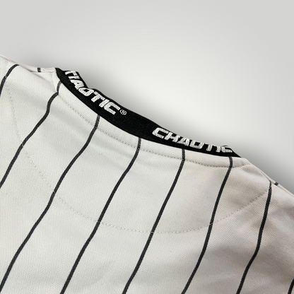 FSBN "Chaotic" Y2K Lettered Striped Jersey T-Shirt