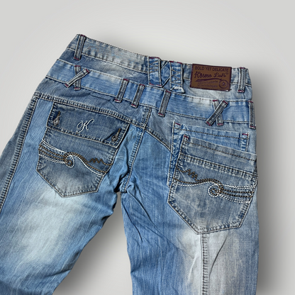 Kosmo Lupo Vintage 2000's Y2K Biker Double Waist Jeans