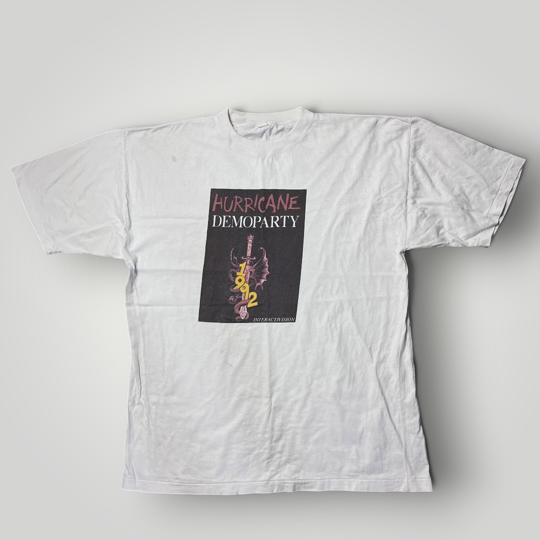 Hurricane Demoparty Vintage 1992 !SINGLE STITCH! Graphic T-Shirt
