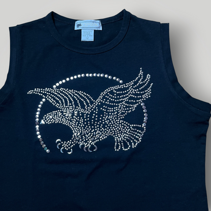 Xcepsion Vintage 2000's Y2K Studded Rhinestud Graphic Tank Top (Дамско)