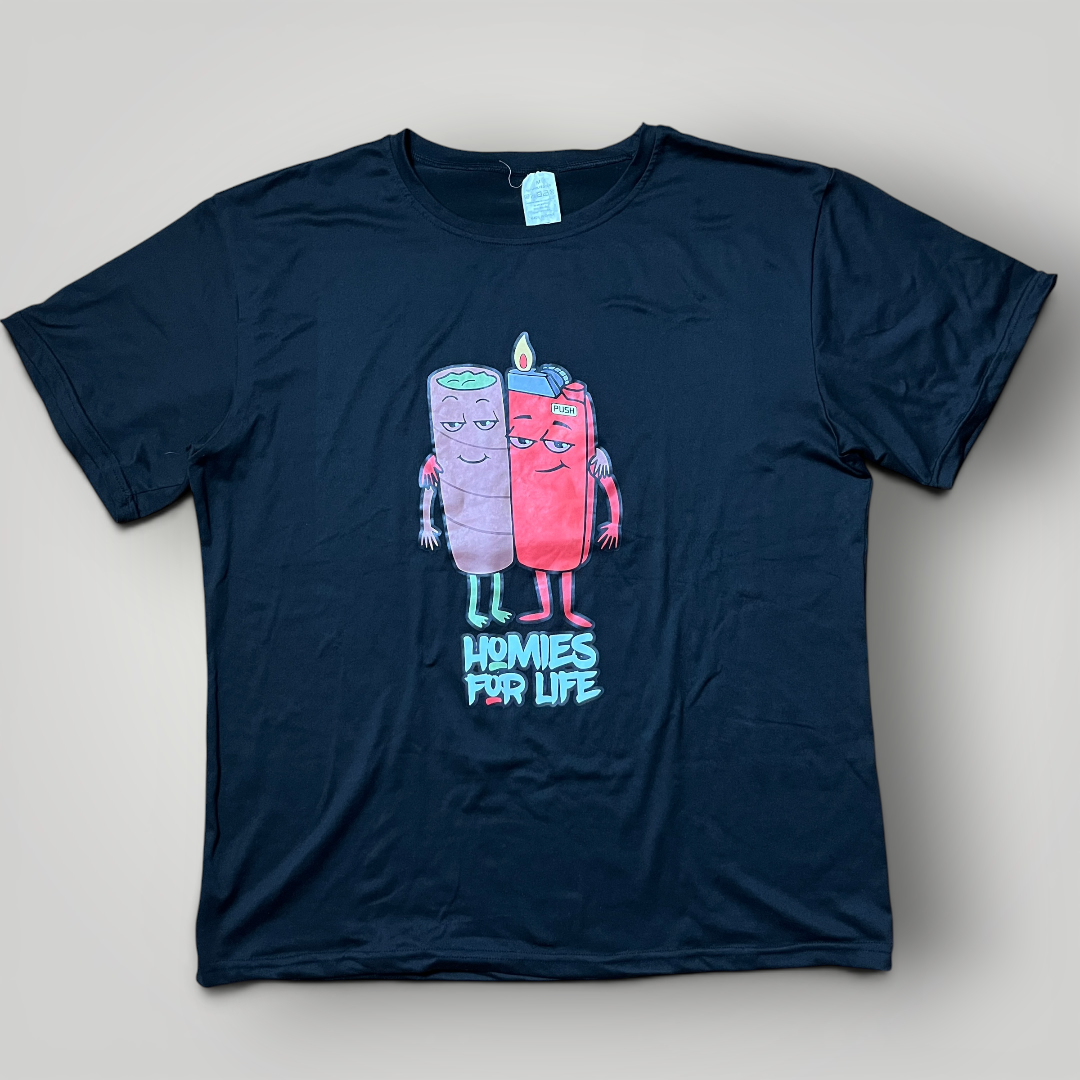 Homies For Life Funny Stoner Graphic T-Shirt