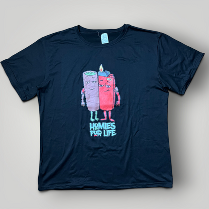 Homies For Life Funny Stoner Graphic T-Shirt