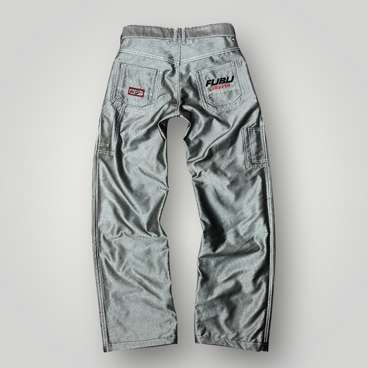 FUBU Vintage 90's Heavy Cotton Y2K Chrome Skater Hip-Hop Reverseble Jeans !RARE!