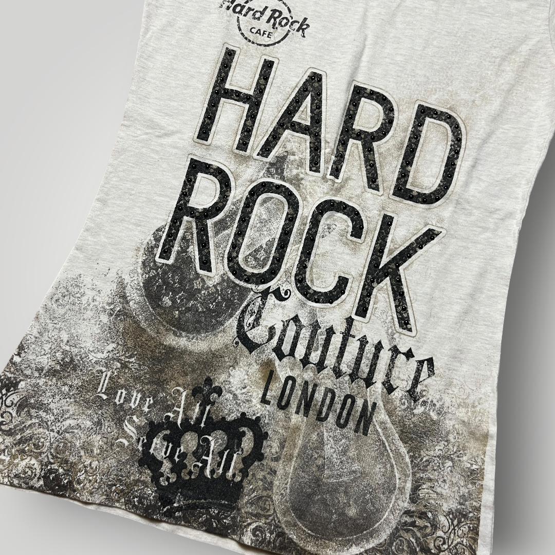Hard Rock Couture Vintage 2000's Y2K Graphic Baby Cut T-Shirt !RARE! (Дамско)