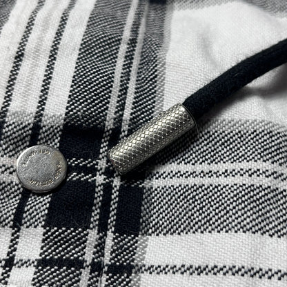 "OFF-WHITE" Hooded Check Flannel Heavy Cotton Shirt Jacket 2018 (Replica)