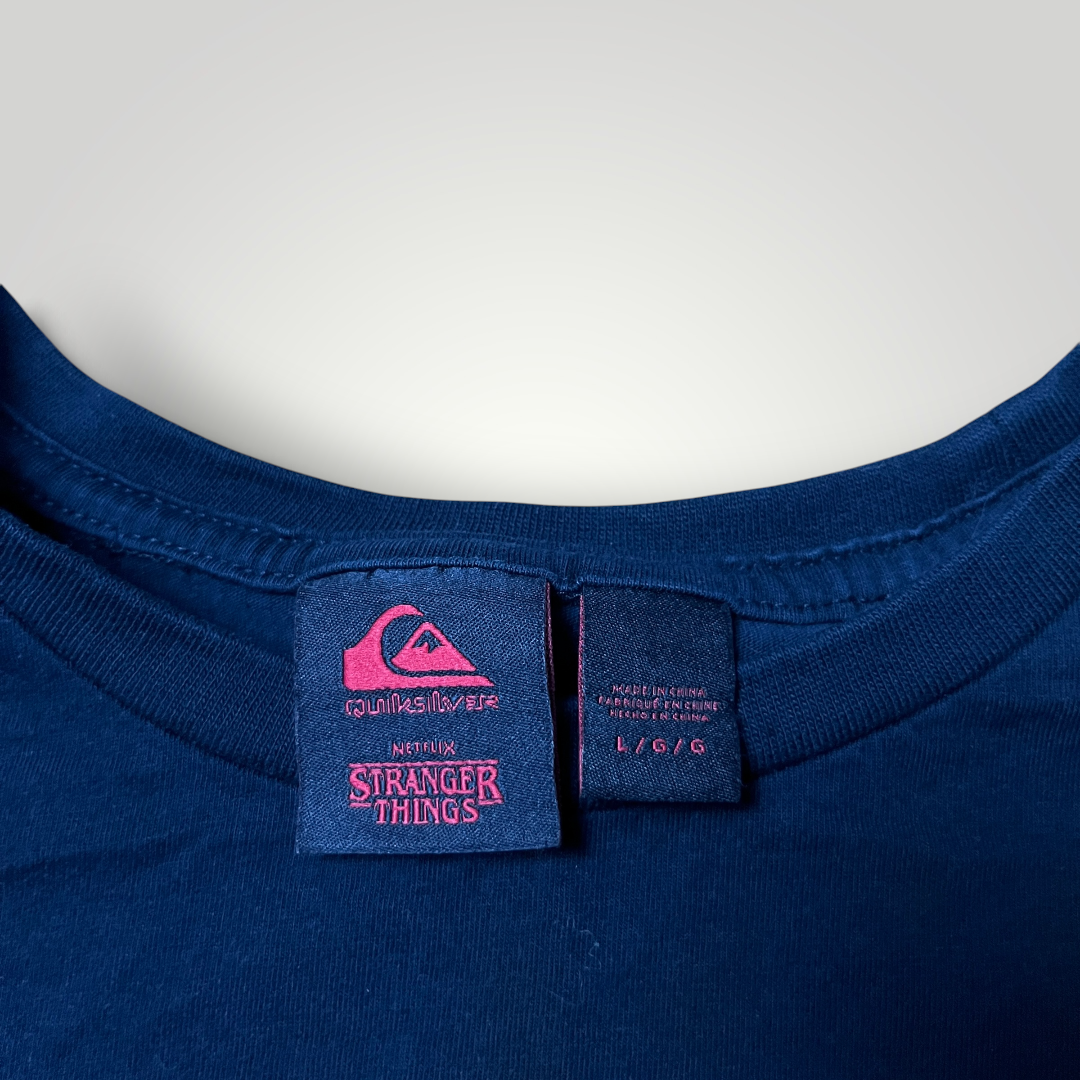 Quiksilver x Stranger Things "Hellfire Surf Club" Y2K Graphic Long Sleeve Shirt