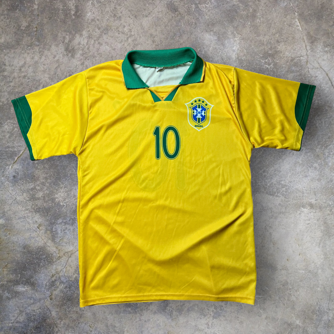 Vintage 2006 Brasil Home Ronaldinho #10 Fan Football Jersey T-Shirt